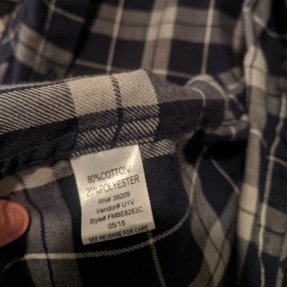 Burnside Blue Medium Weight Flannel Plaid Shirt - Picture 3 of 5